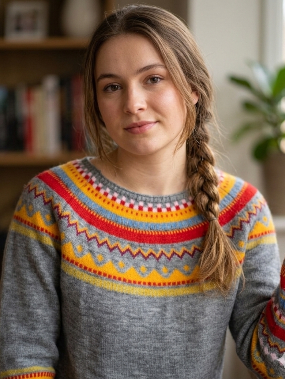 Multicolor Fair Isle Women's Sweater - Picture 3 of 14